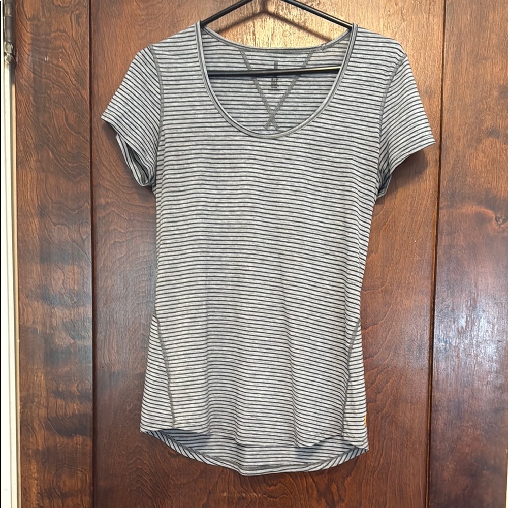 Lucy Striped Gray Women's Athletic Top S